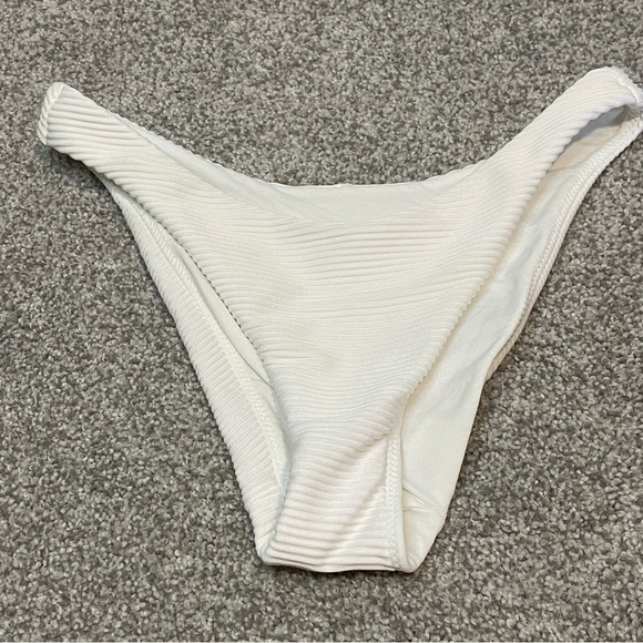 SeaFolly Essentials High Cut Pant - Ribbed White Size 8 - Picture 1 of 5